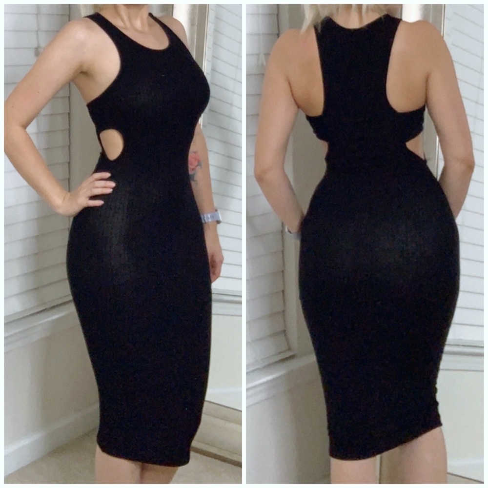Cutout bandage midi dress